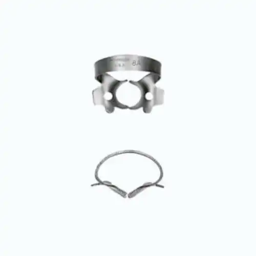 Hu-Friedy Satin Steel Rubber Dam Clamp, Winged, Size 8A, for Molars, 1 Each, RDCM8A
