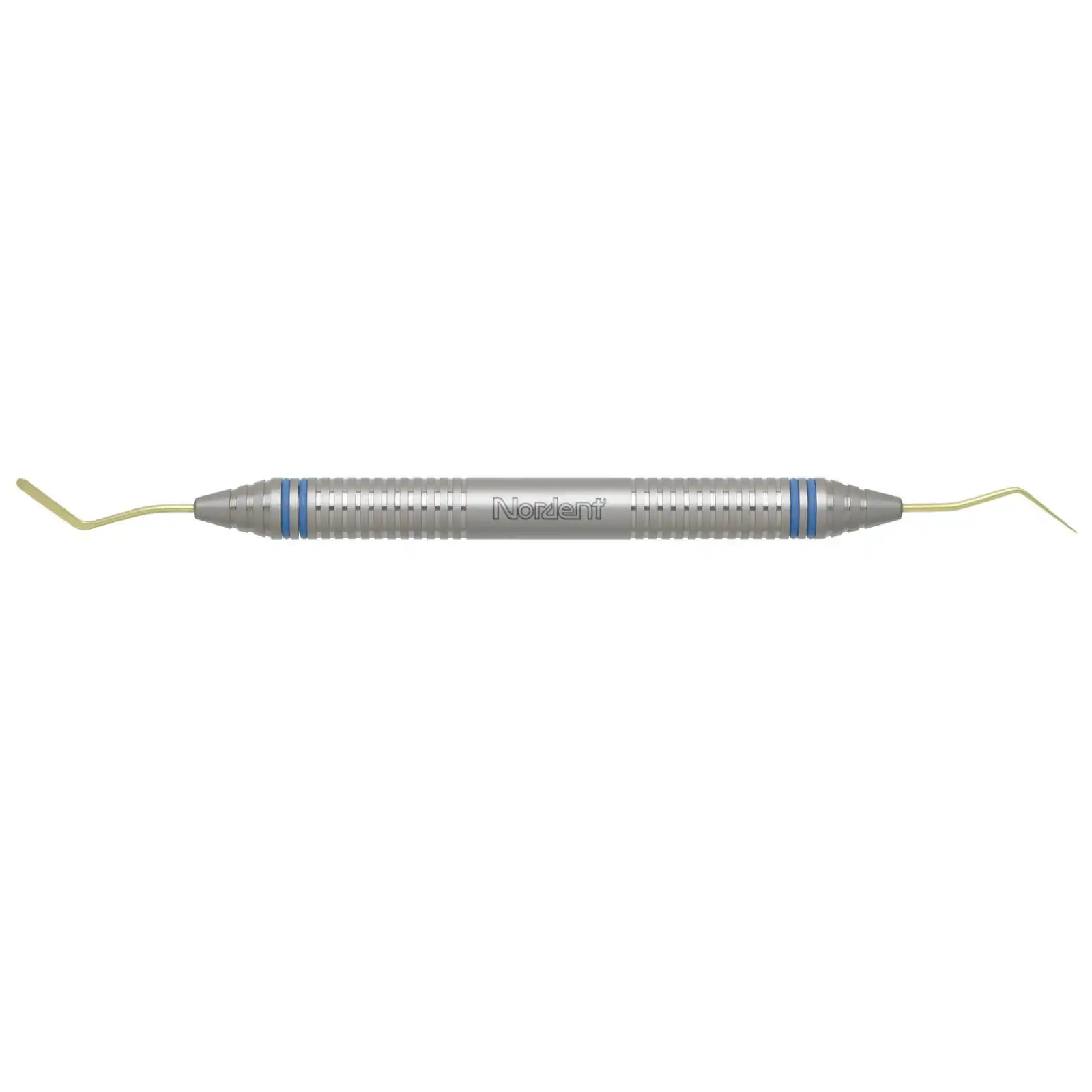 Nordent Composite Placement Instrument, Double End, Double Paddle #7T, Titanium Nitride Coated, DuraLite ColorRings Handle, Stainless Steel