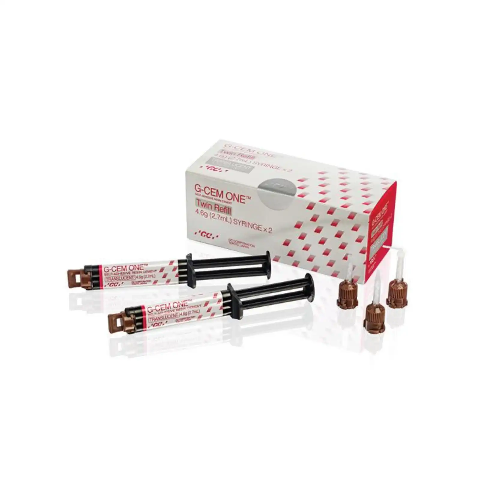 G-CEM ONE Universal Self-Adhesive Resin Cement, Twin Refill, Translucent, 2 x 4.6 g Syringes, 13674