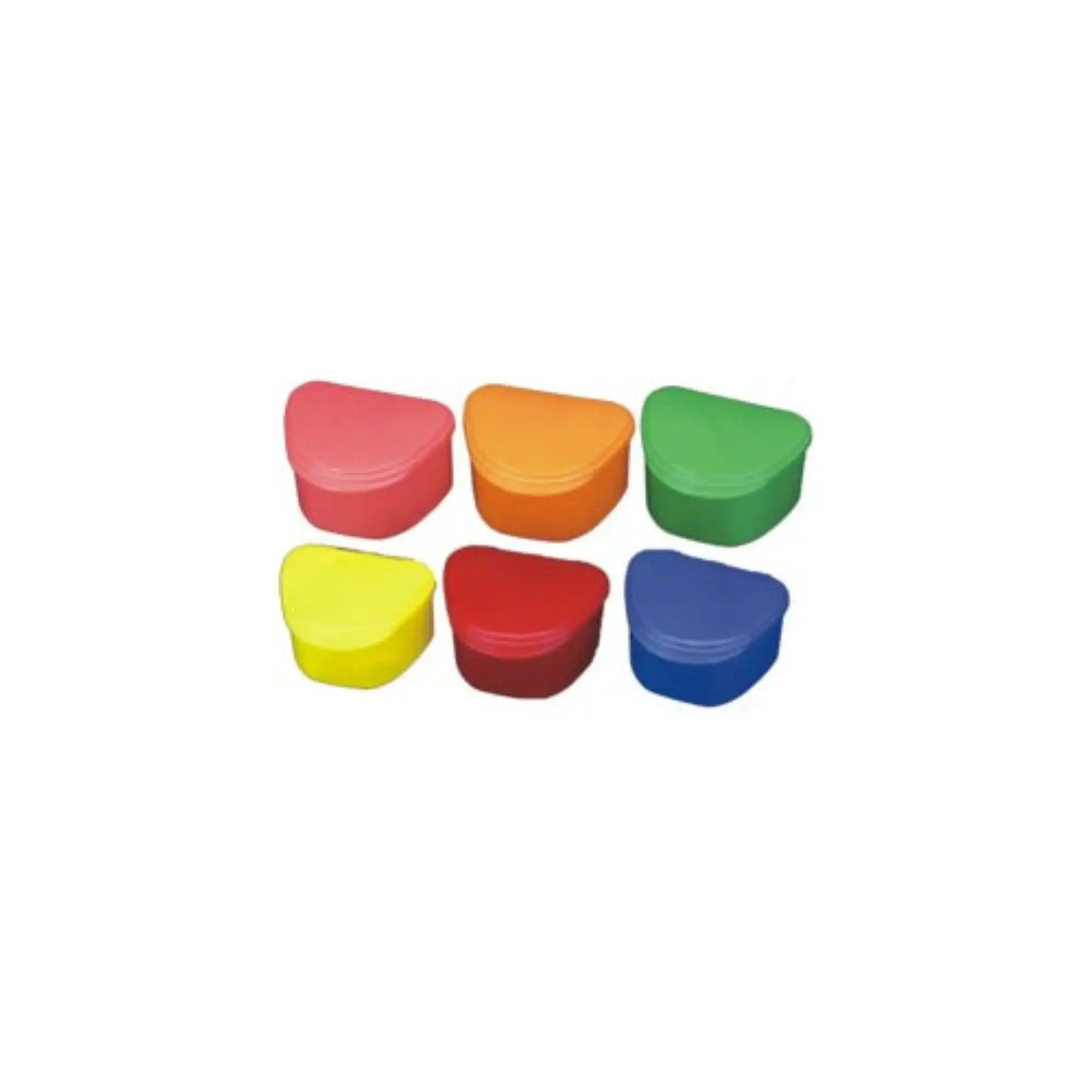 Plasdent Chroma Denture Box, Assorted Colors, Hinged Lid, 12/Box