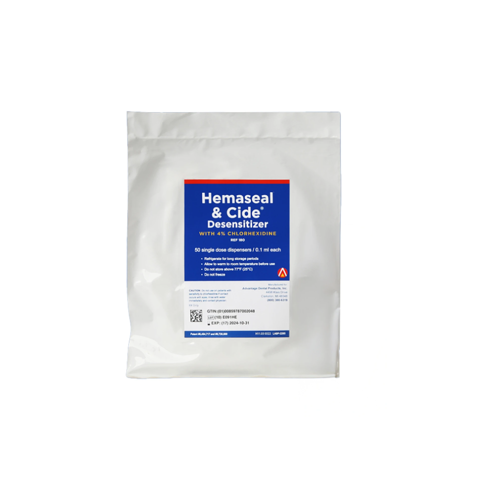 Hemaseal & Cide Desensitizer Unidose 0.1 mL Bulbs, 50/Box (Advantage Dental Products)
