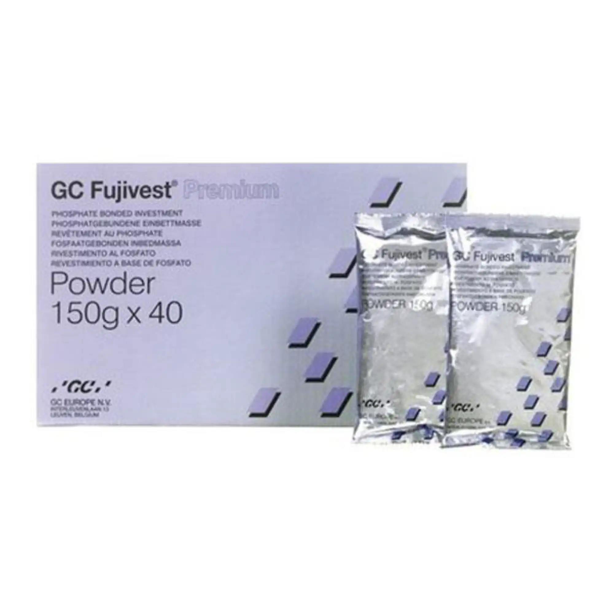 GC Fujivest Premium Powder, Carbon-Free Phosphate Bonded Investment, 150g x 40/Pack