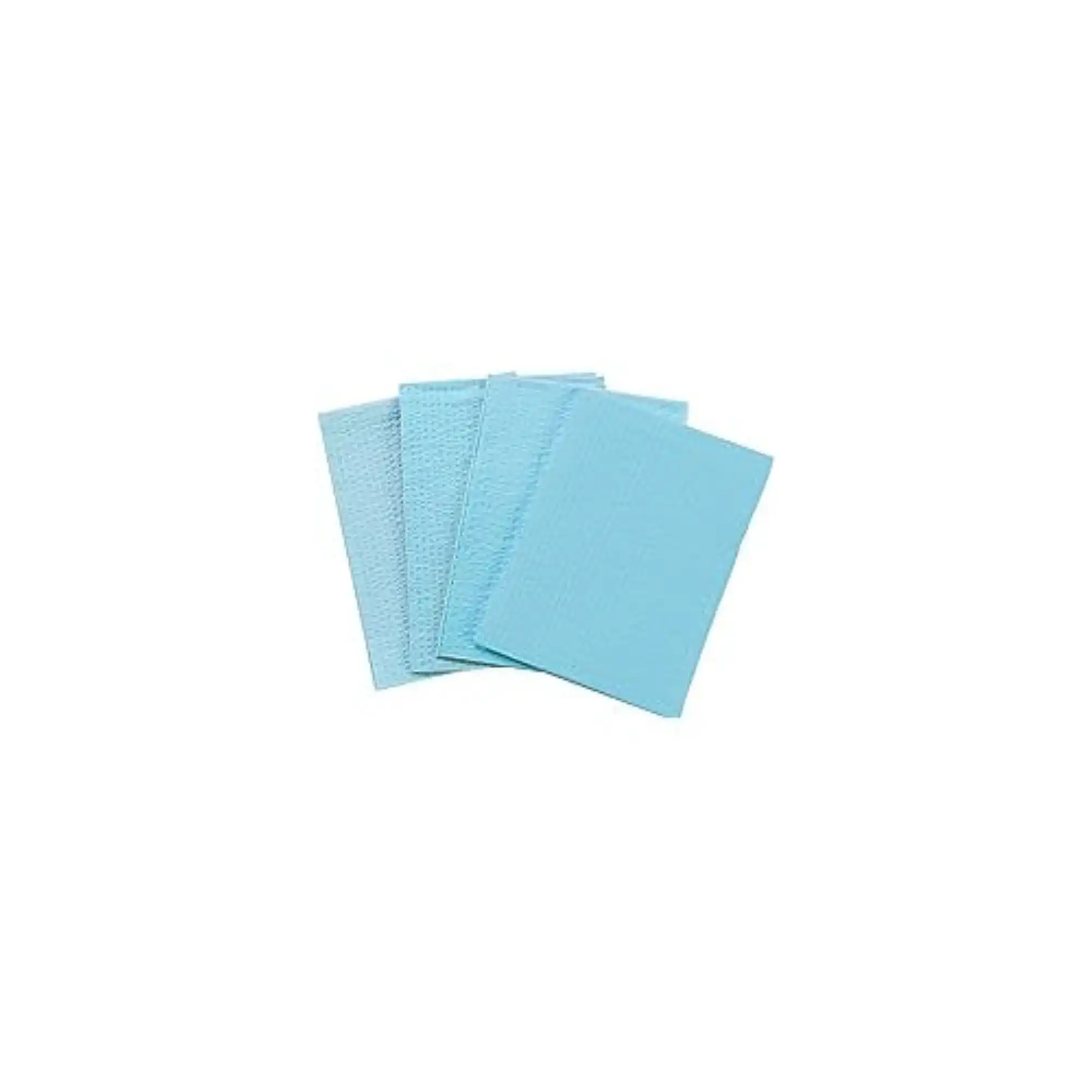 Tidi Patient Bibs, Blue, 17" x 18", 3-Ply Paper + 1-Ply Poly Backing, Plain Rectangle, 500/Cs, 917413