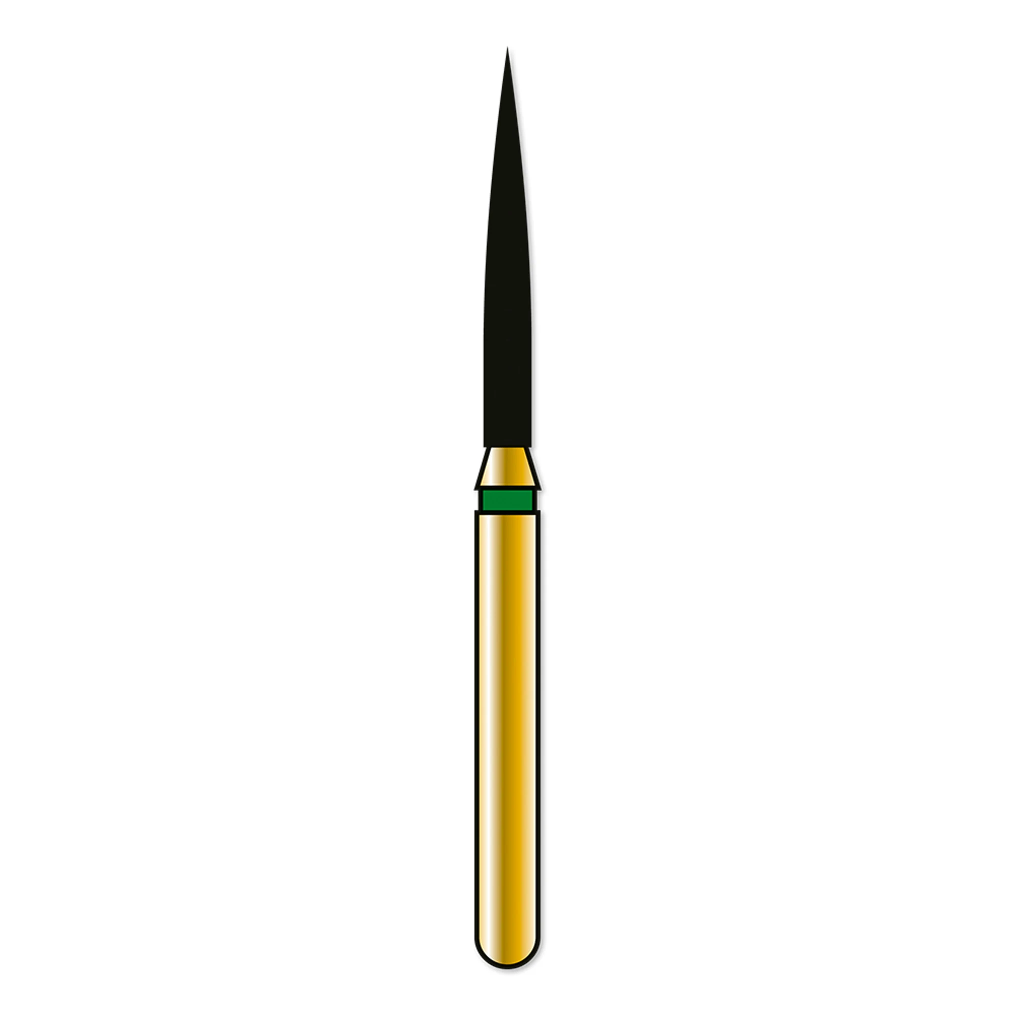 Alpen Multi-Use Diamond Bur, FG #863-012, Flame, 1.2 mm, Coarse Grit, 5/Pk, G863-314-012-10.0-M