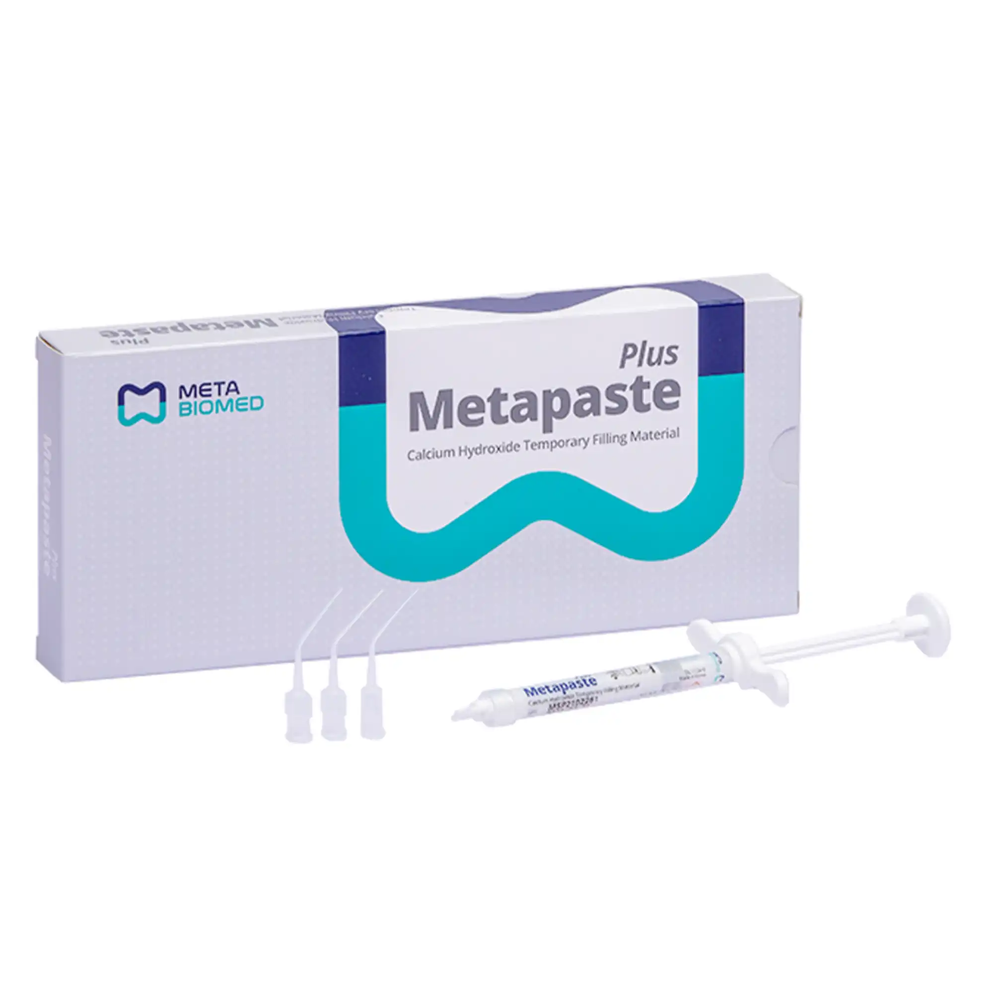 Meta Biomed Metapaste PLUS Calcium Hydroxide Paste with Barium Sulfate, 2.2g Syringe with 20 Tips, 301002