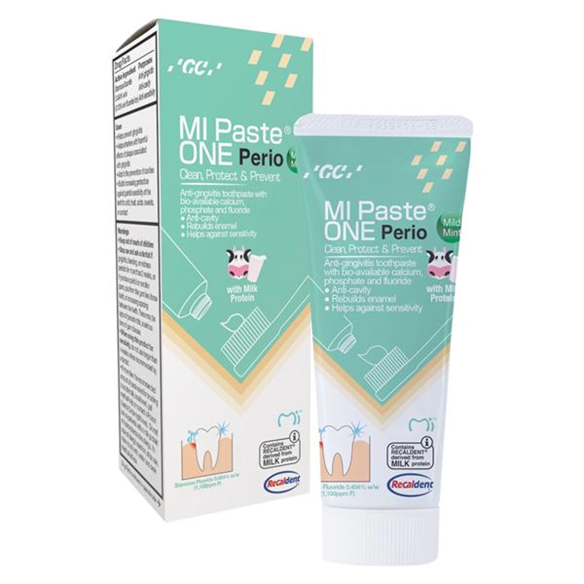 MI Paste ONE Perio Anti-Gingivitis Toothpaste, Mild Mint, 42g Tube, 10/Box, 437300