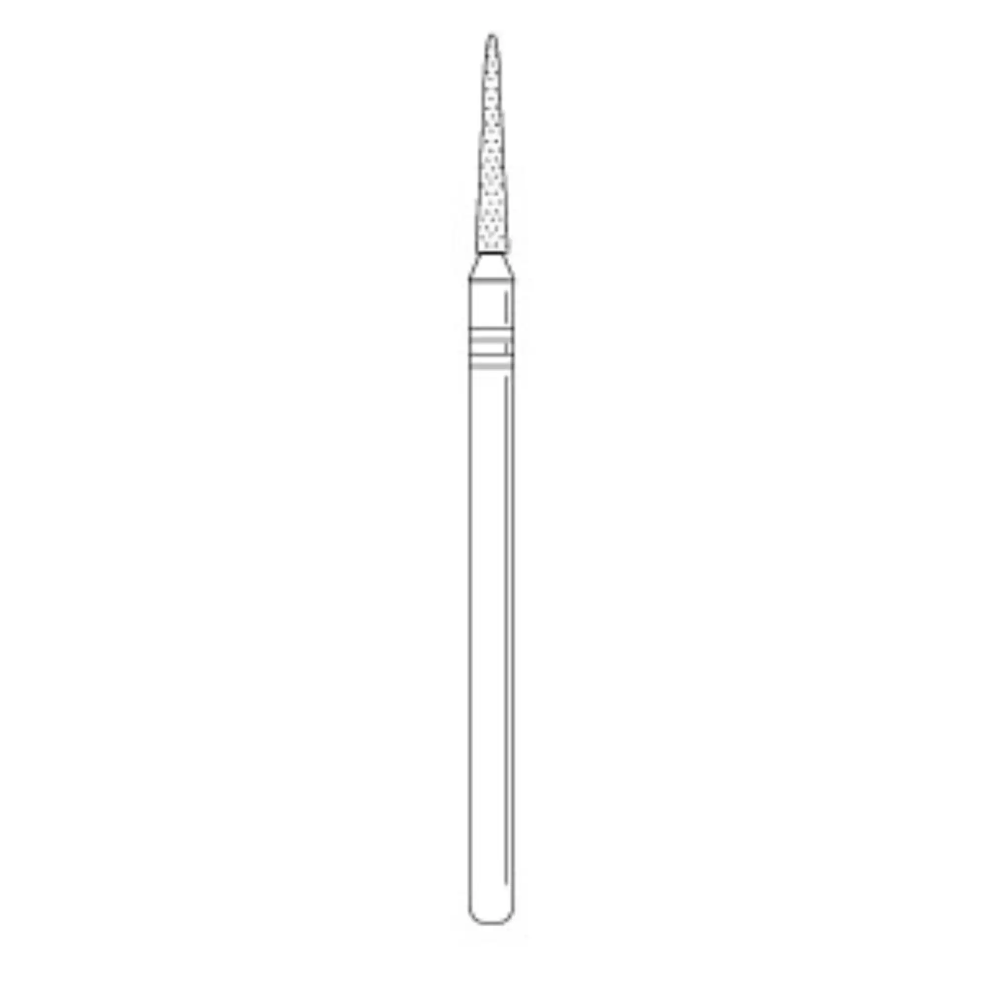 Two Striper TSZtech Diamond Bur, Laboratory Handpiece, Round-End Taper, X769.10ZM, ZM Grit, 0.7 mm Minor / 1.8 mm Major, 10 mm Abrasive Length, 1/Pk, 2012851