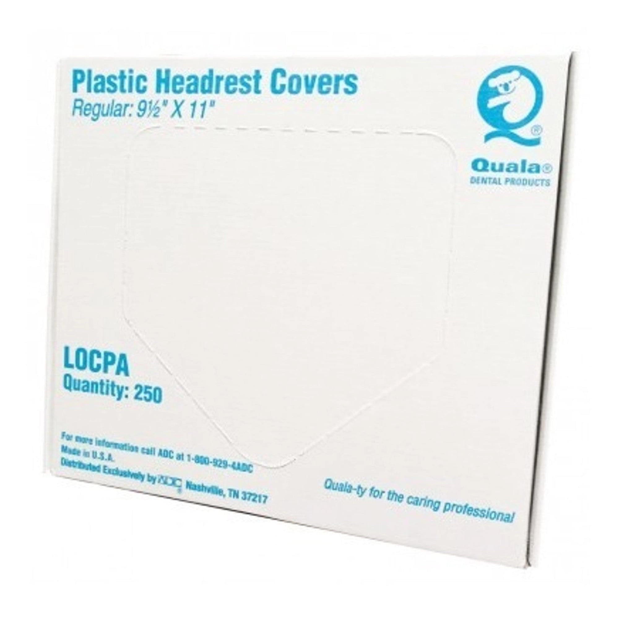 Quala Clear Plastic Headrest Covers, 9.5" x 11", Latex Free, 250/Bx, L0CPA