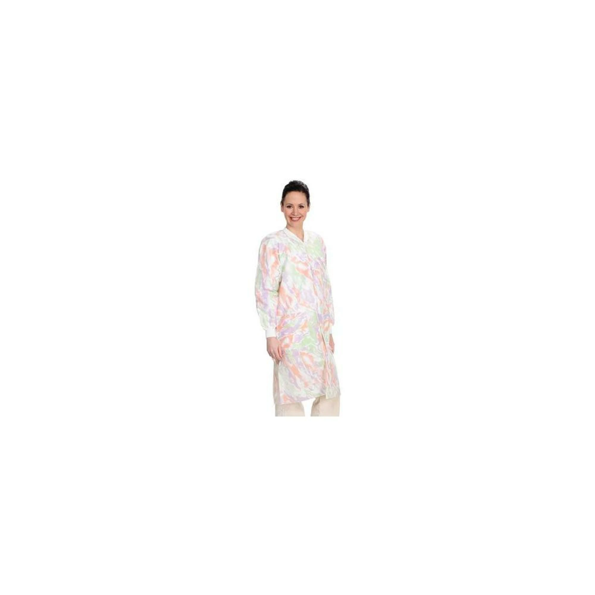 Extra-Safe Multicolor Disposable Lab Coat, Large, Knee-Length, SMS, AAMI Level 3, Latex-Free, 10/Pk, 3660PGOL