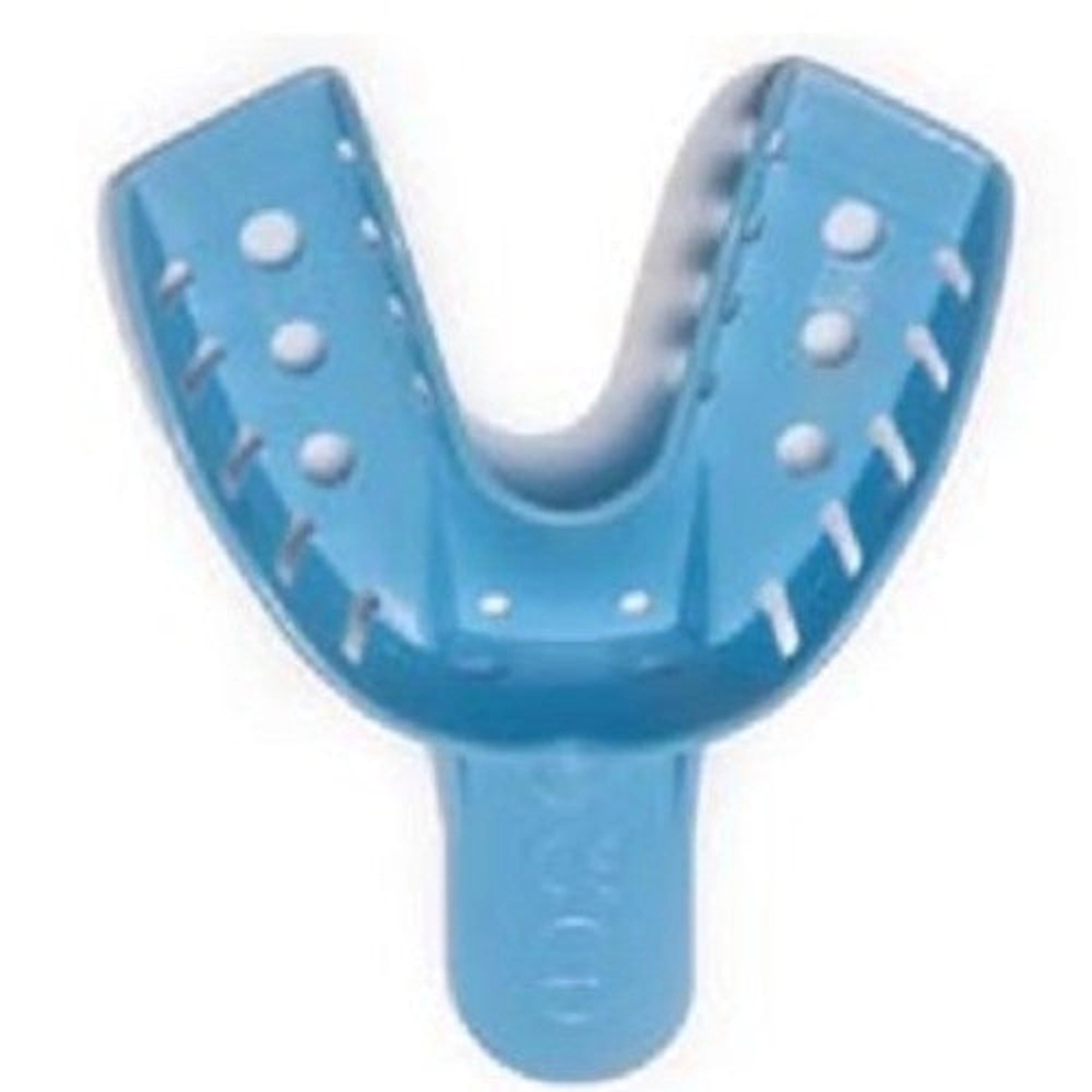 Quala Disposable Plastic Impression Trays, #4 Medium Lower, Perforated, Blue, 12/Bg, QIT4MDLW