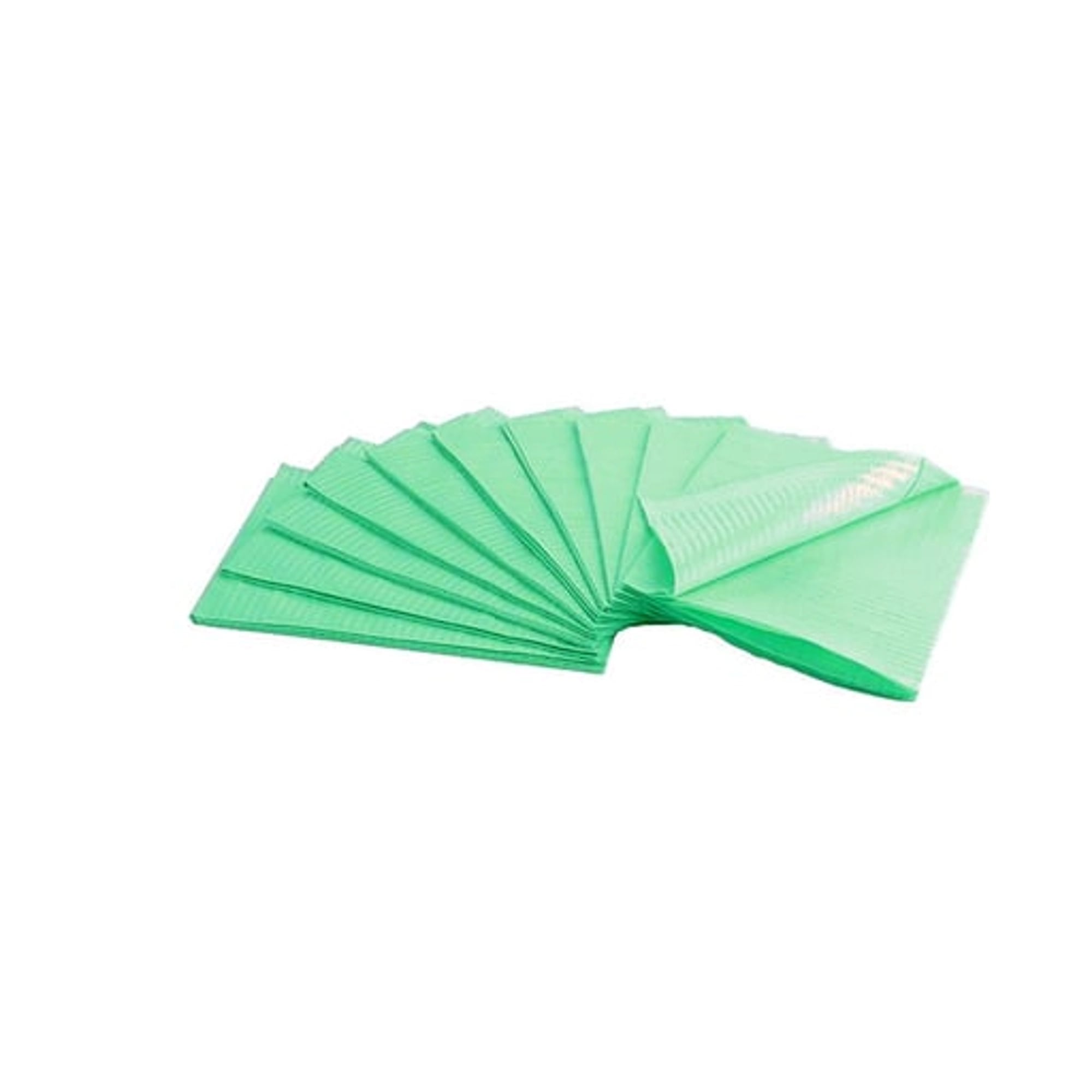 Quala Polyback Patient Bibs, 3-Ply Tissue with Poly Backing, Green, 13" x 18", 500/Cs, WPADCPGR