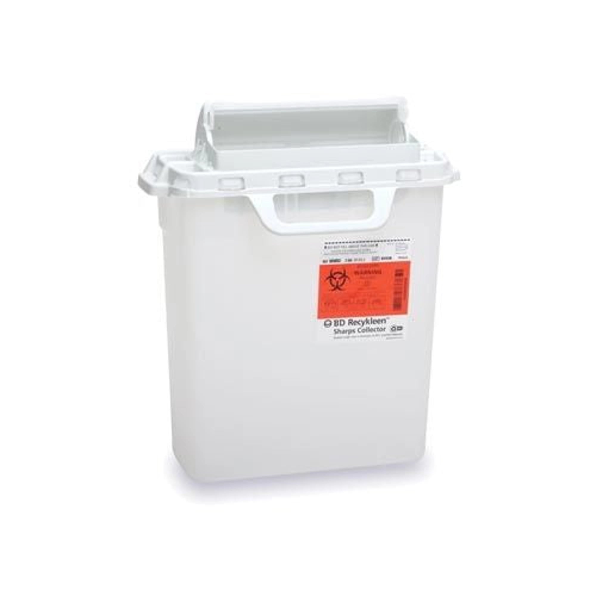 Becton-Dickinson BD Patient Room Sharps Collector, 2 Gallon, Counter-Balanced Door, Pearl, 305422