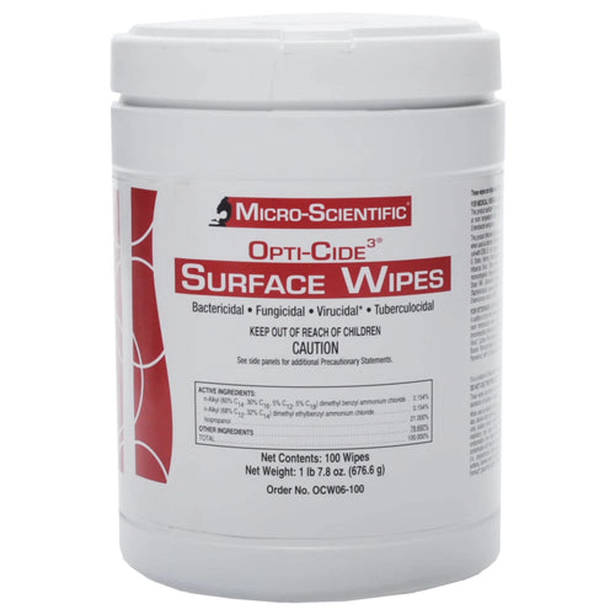 Opti-Cide3 Disinfectant Surface Wipes, 7" x 10", 100 Wipes/Can, OCW06-100