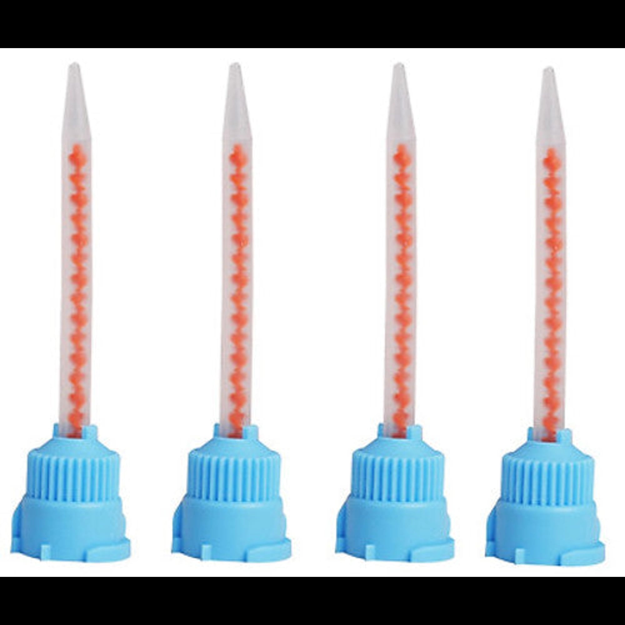 Pro Advantage Temporary Crown & Bridge T-Mixer Mixing Tips, Blue with Orange Inside, 4:1 & 10:1 Ratio, 25/Pk, PA-8108
