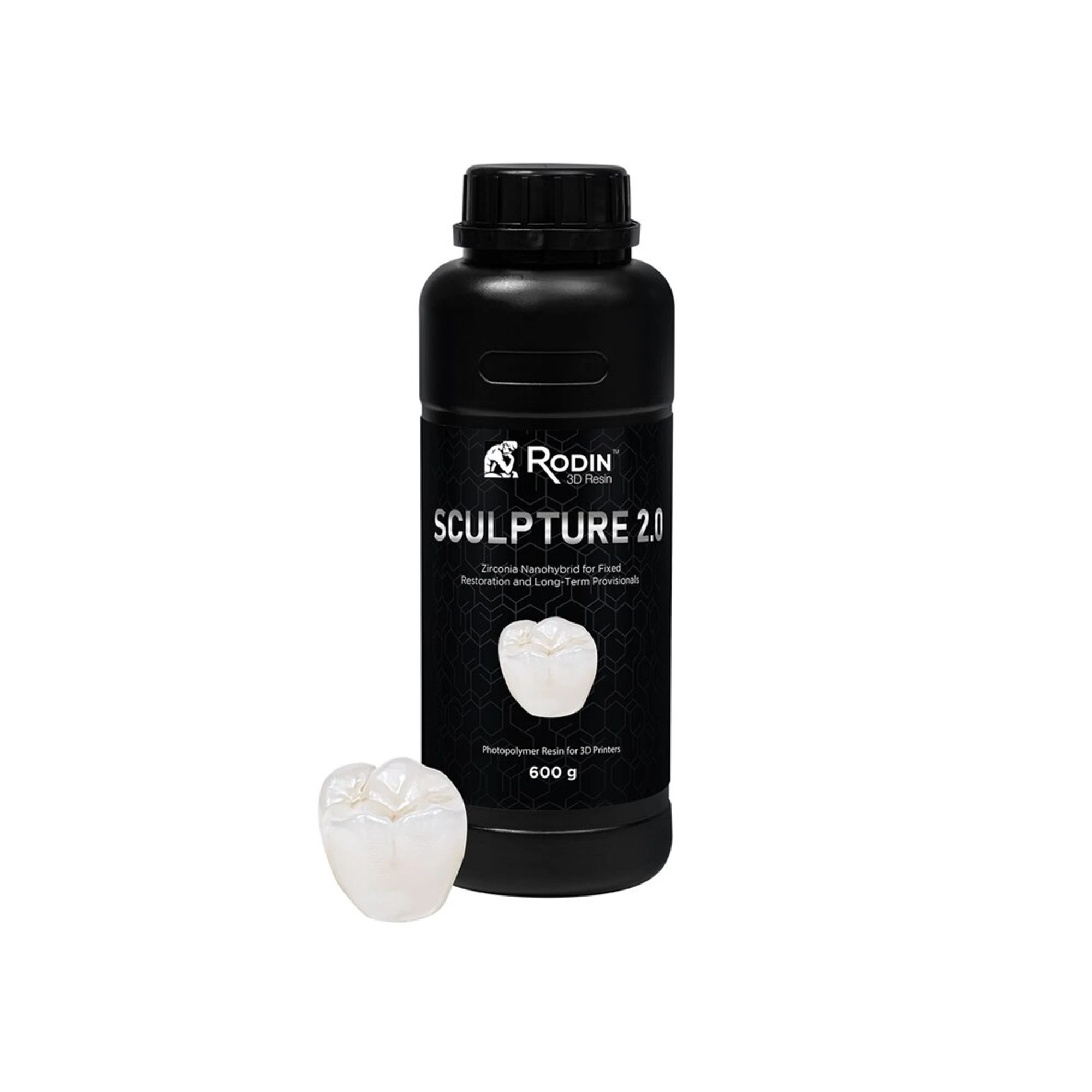 Pac-Dent Rodin Sculpture 2.0 Ceramic Nanohybrid 3D Resin, Shade A4, 600 g Bottle, 1/Pk, 23897