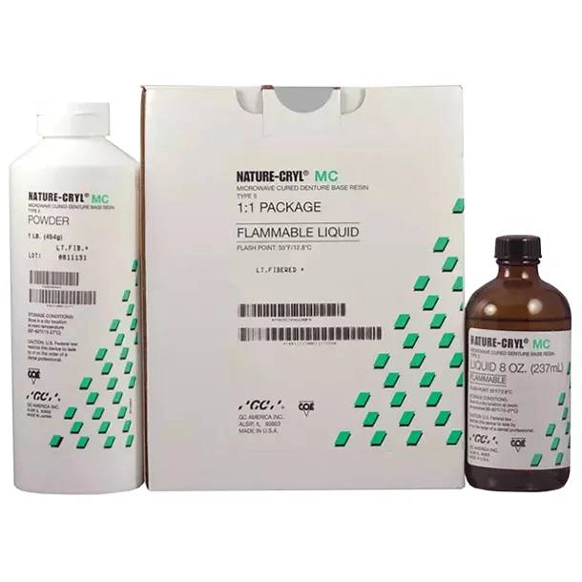 Nature-Cryl MC Microwave Cured Denture Base Resin, COE-LOR Moderate Shade, 1:1 Package, 1 lb Powder & 8 oz Liquid, 349662