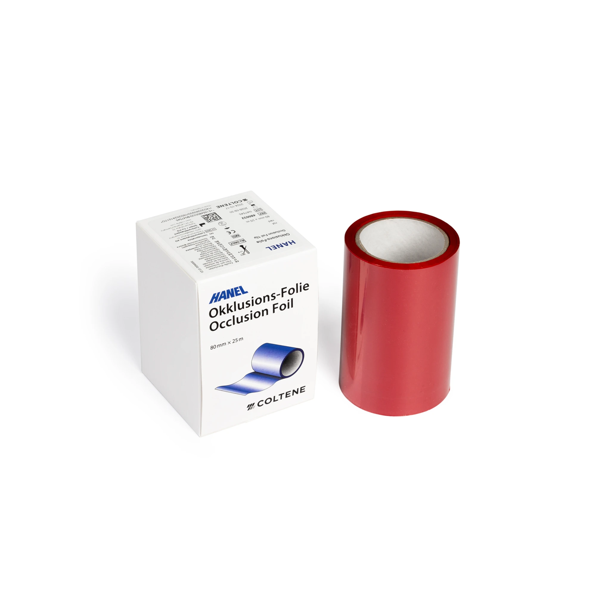 Hanel Occlusion Foil, One-Sided, Red, 12 µm, 80 mm x 25 m Roll, 480032