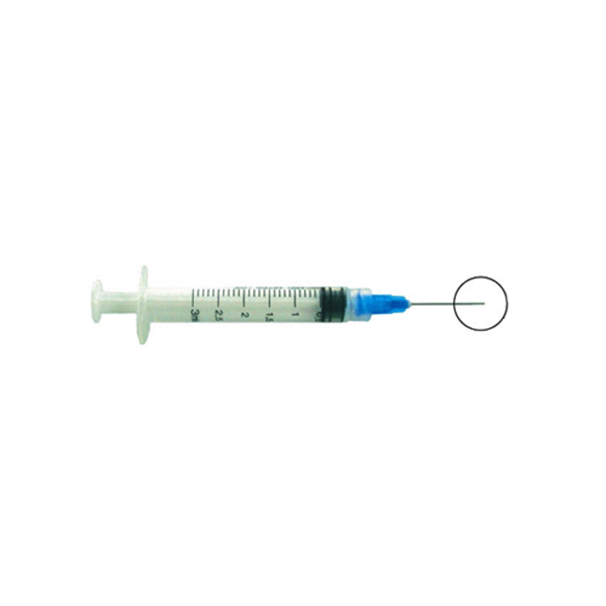 Pac-Dent Endo Irrigation Combo Kit, 23 Gauge Blue Bendable Tips with 3 cc Luer-Lock Syringes, 100/Box, 244
