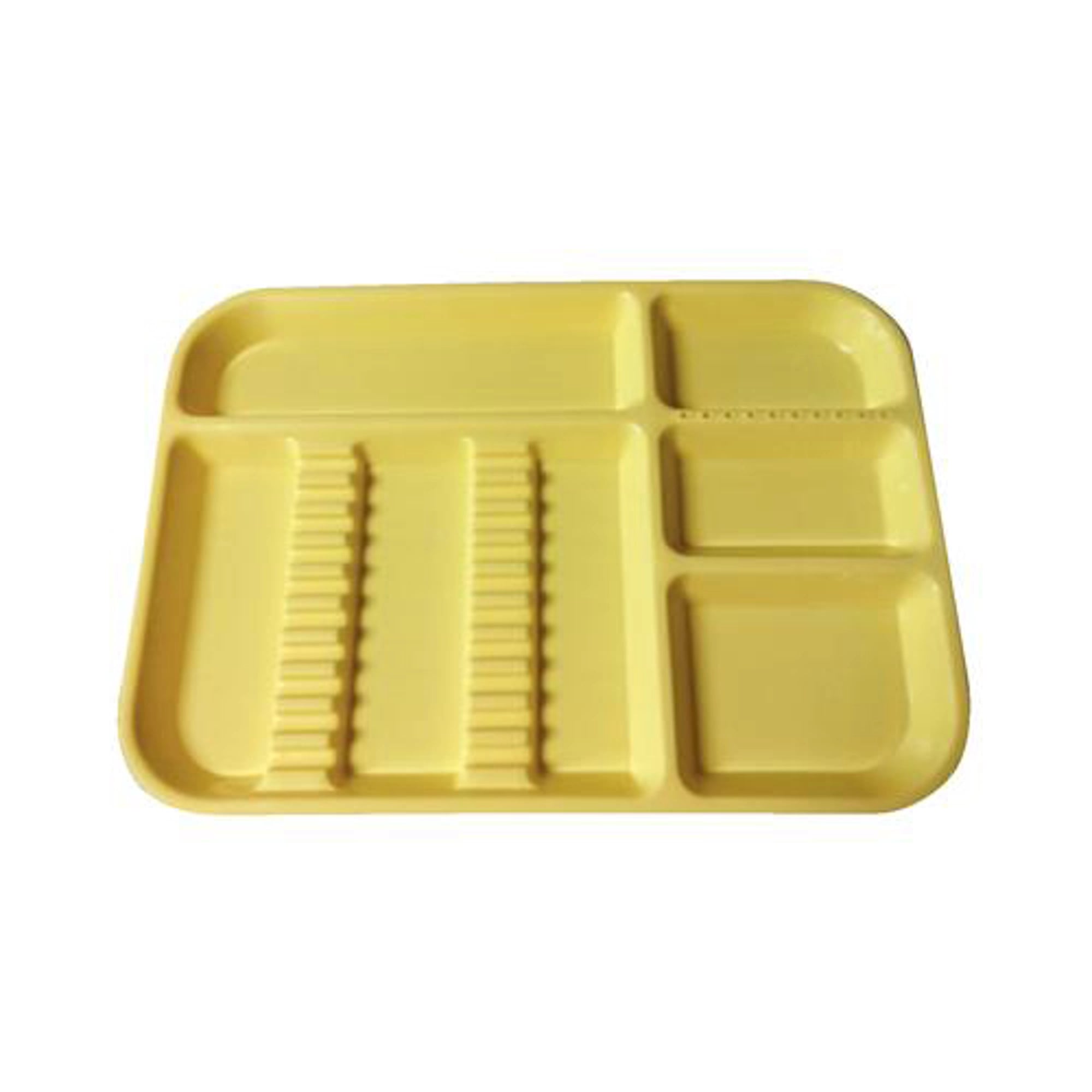 Plasdent Divided Set-Up Tray, Size B (Ritter), Neon Yellow, Plastic, 13-1/2" x 9-5/8" x 7/8"
