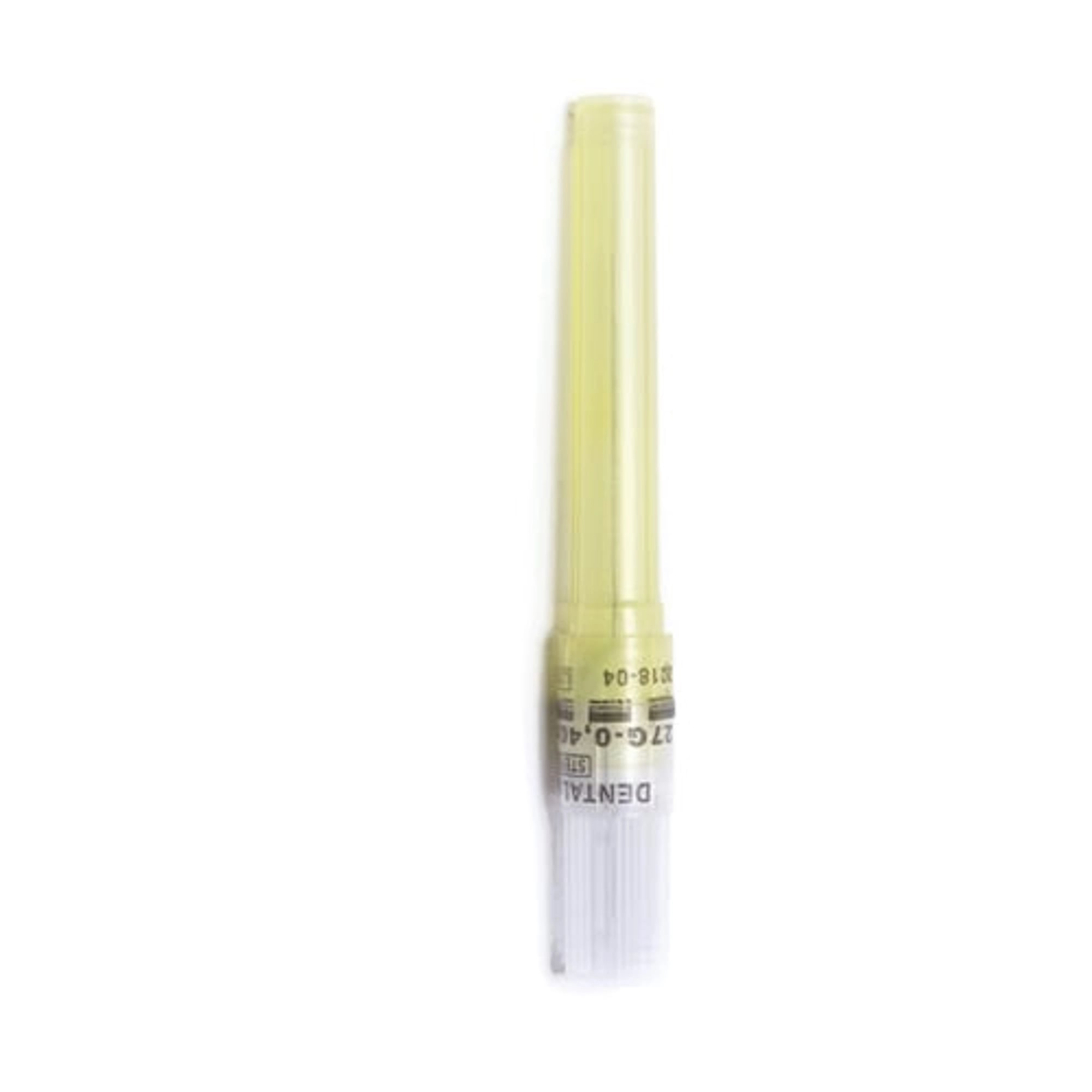 Quala Dental Anesthetic Needles, 27G Long, 1-3/8" (35mm), Yellow, Pre-threaded Plastic Hub, 100/Bx, DP40827