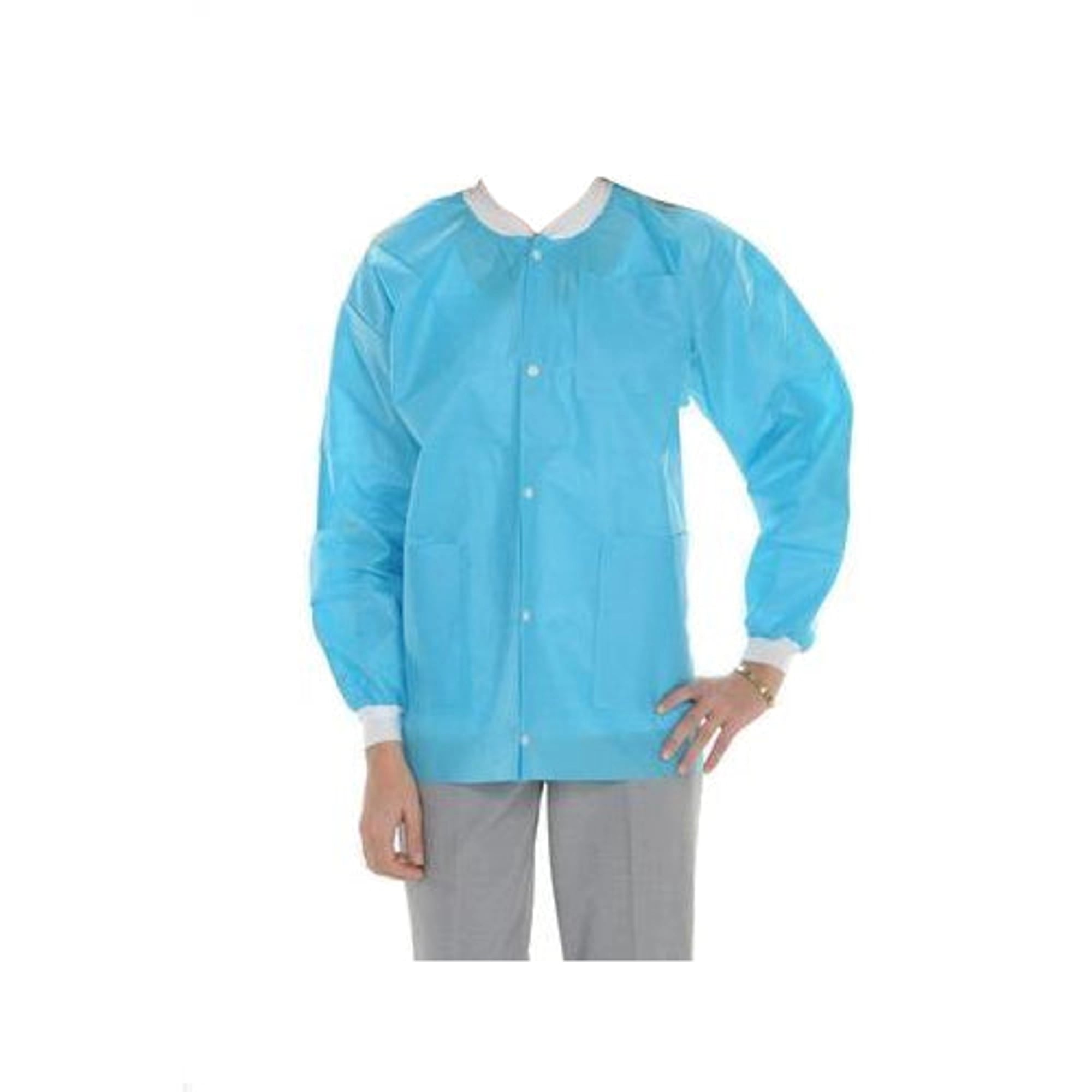 ValuMax Extra-Safe Aqua Lab Jacket, XX-Large, Hip-Length, 3-Layer SMS, Fluid Resistant, AAMI Level 3, 10/Pk