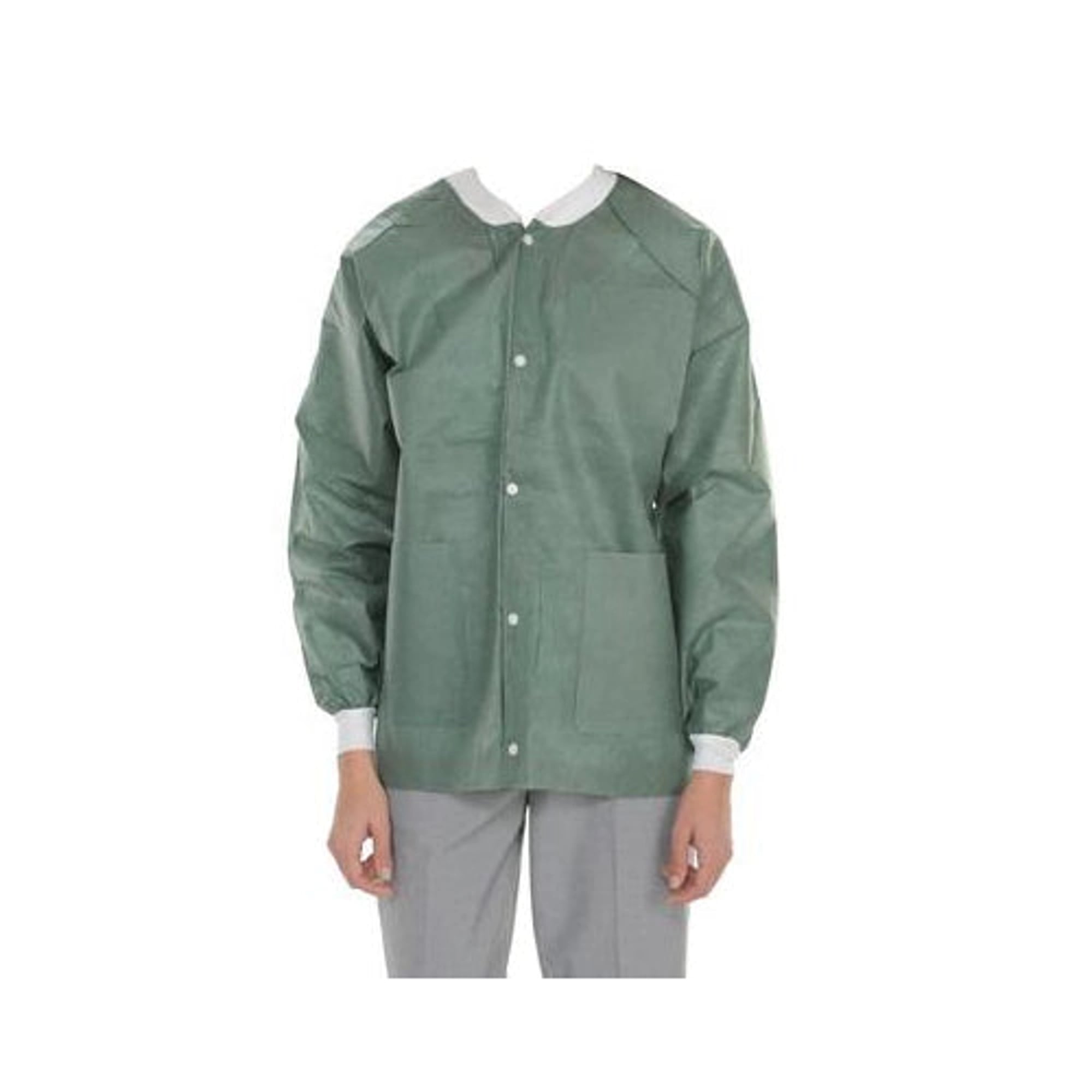 ValuMax Extra-Safe Lab Jacket, Olive, X-Large, Hip-Length, 3-Layer SMS, Fluid Resistant, AAMI Level 3, 10/Pk