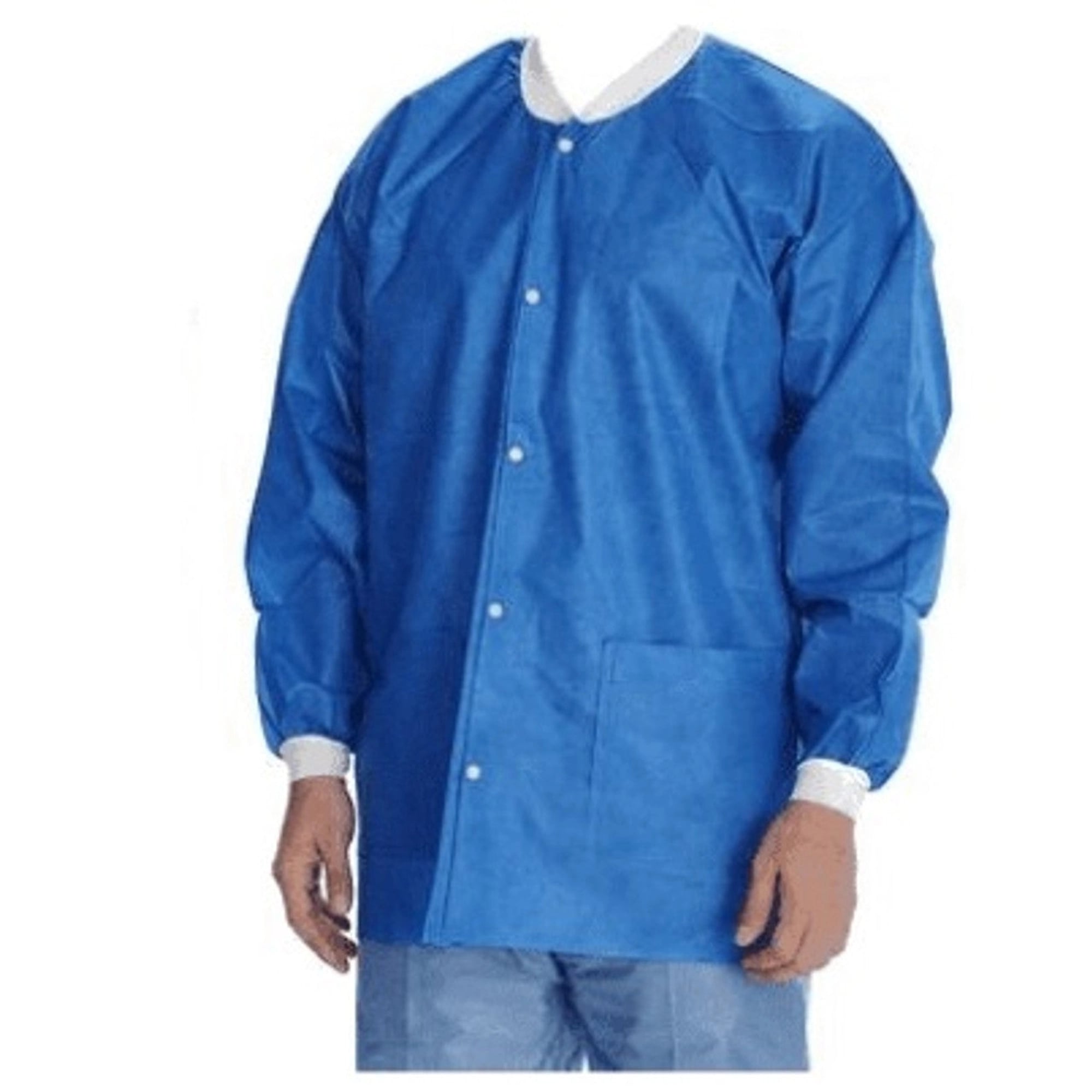 ValuMax Extra-Safe Hip-Length Lab Jacket, Deep Sea Blue, Medium, 3-Layer SMS, AAMI Level 3, 10/Pk
