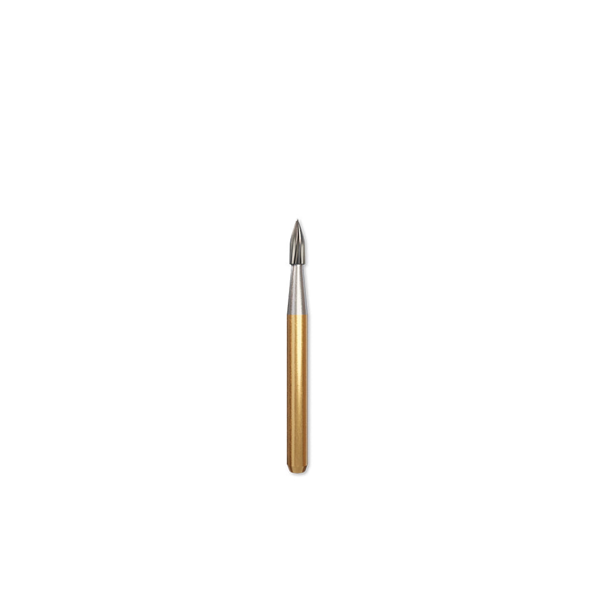 Coltene Alpen Carbide Trimming & Finishing Bur, #7102, Flame, 12 Flute, FG, 1.2 mm, 5/Pk, R707102
