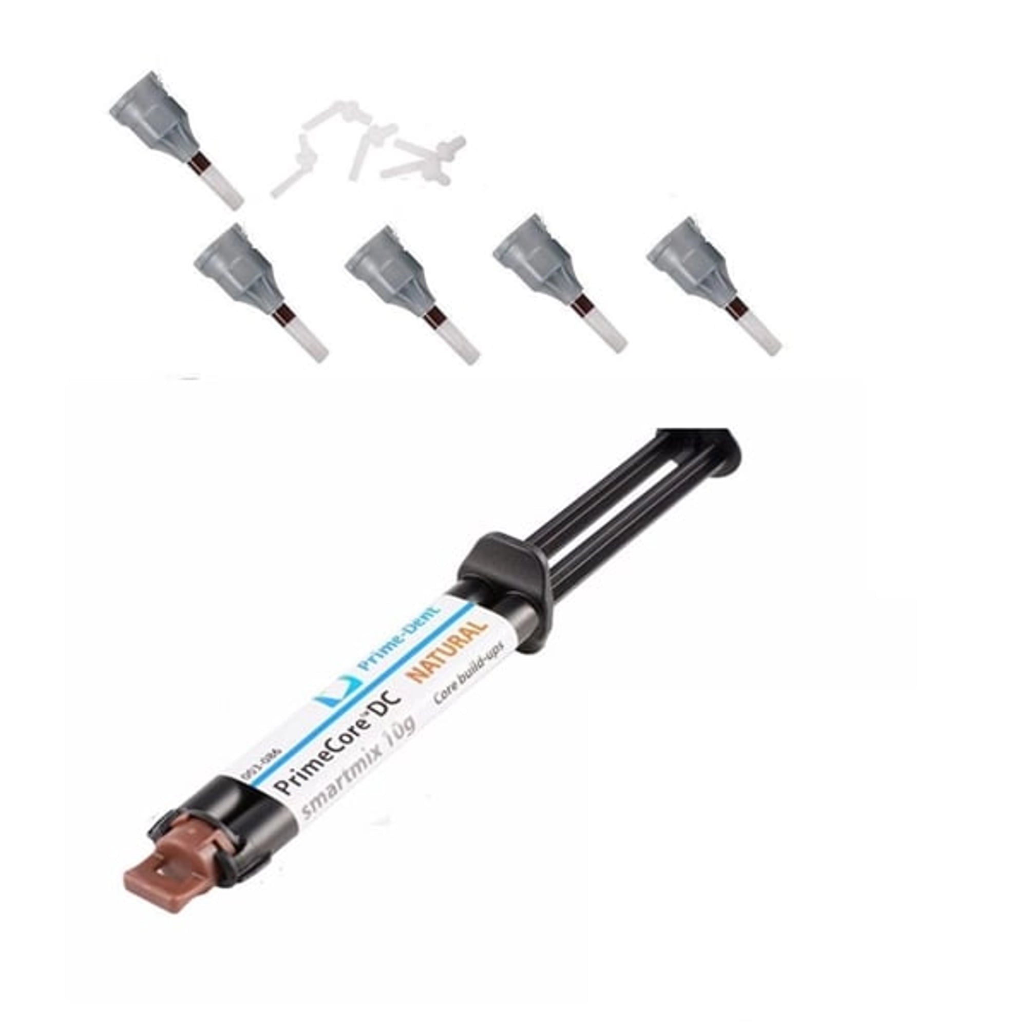 Prime-Dent Dual Core (DC) Core Build-Up Material, Fluoride Releasing Resin, A2, 10 g Syringe Kit, 003-082