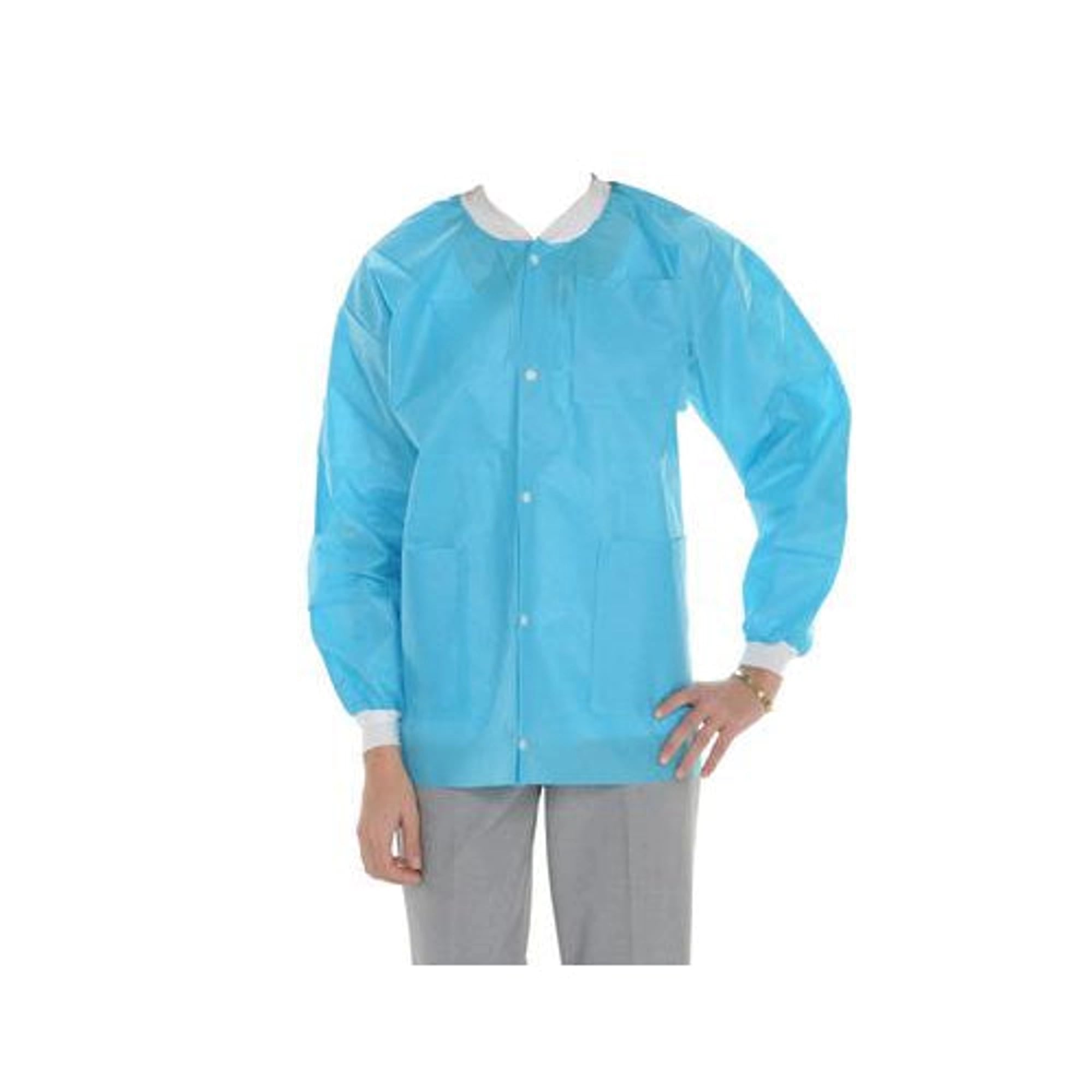 ValuMax Extra-Safe Hip Length Lab Jacket, Aqua, Small, AAMI Level 3, SMS, Snap Front, 10/Pk, 3630AQS