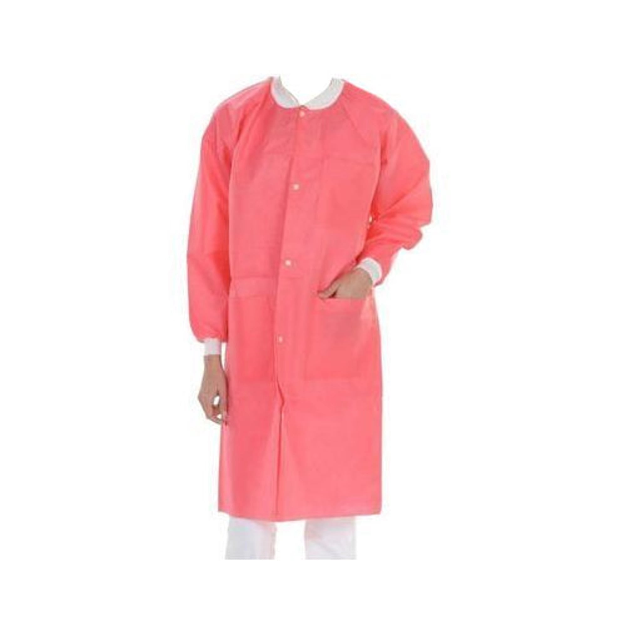 ValuMax ExtraSafe Lab Coat, Coral Pink, 3X-Large, Knee-Length, 3-Layer SMS, 10/Pk, 3660CP3XL