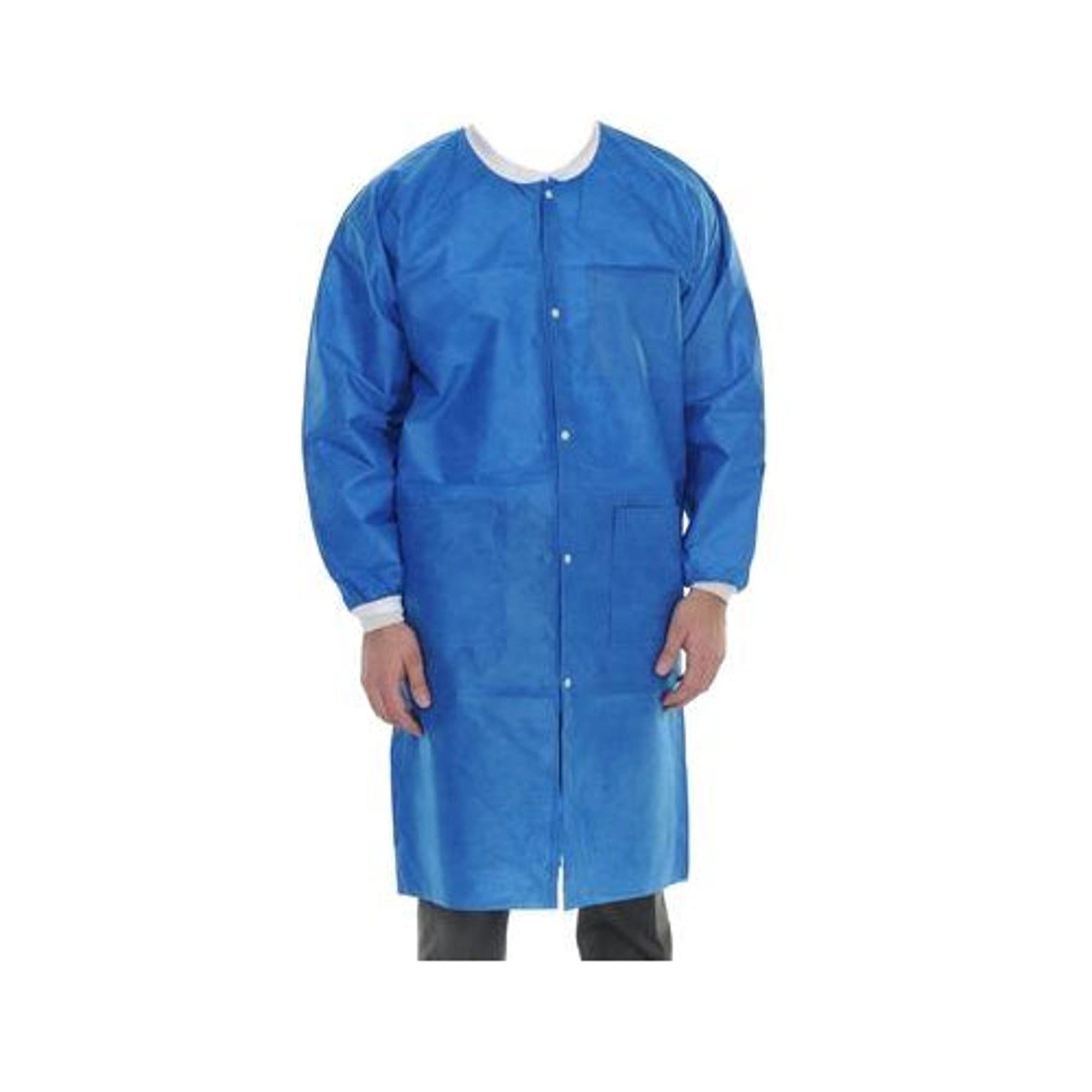 ExtraSafe Lab Coats, Royal Blue, 2X-Large, Knee-Length, 3-Layer SMS, 10/Pk, 3660RY2XL