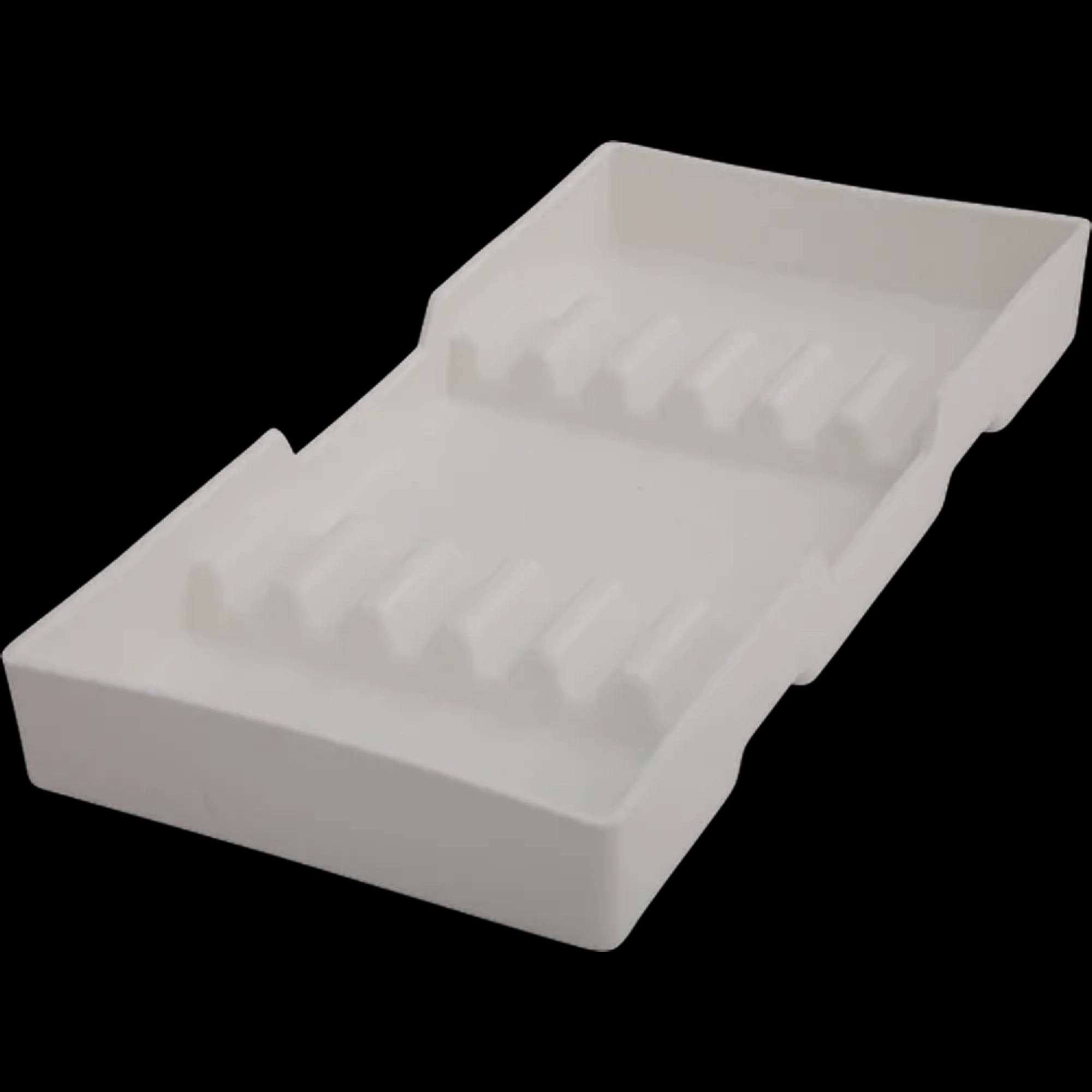 Zirc #16 White Plastic Cabinet Tray, Hand Instruments, Deep Well, 7-3/4" x 3-3/4" x 1", 20Z202A