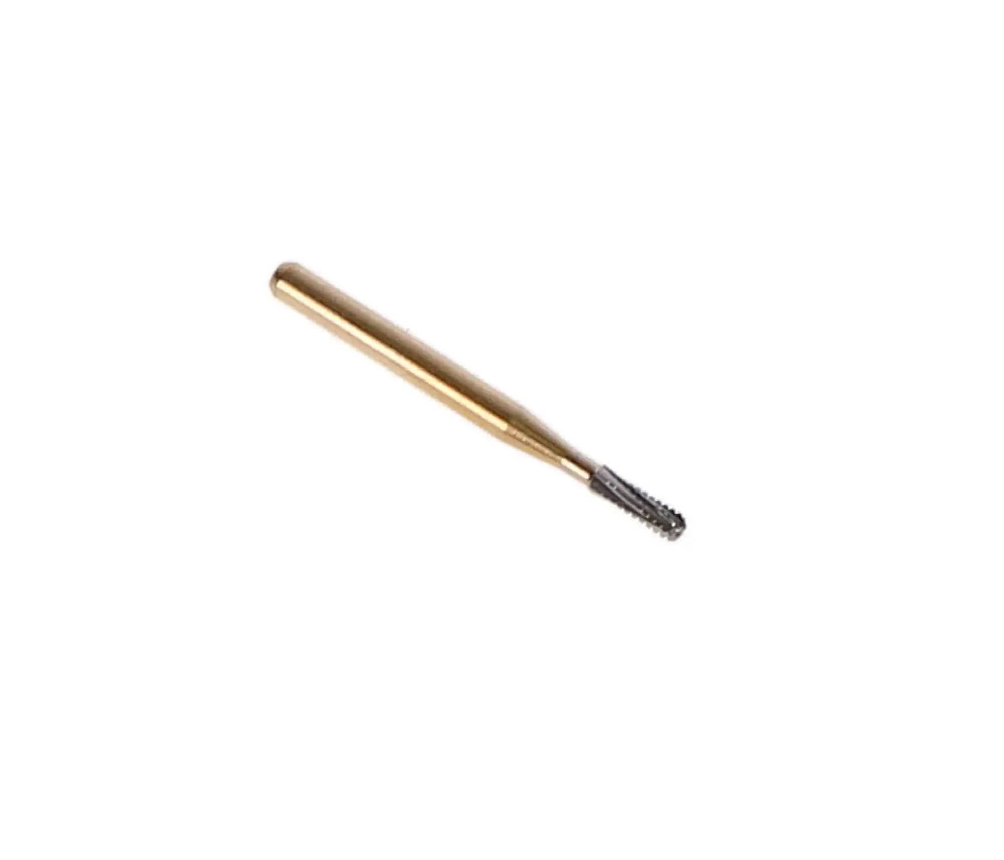 Great White Gold Series Carbide Burs, FG, Straight Fissure Round End Cross Cut, #GW2 (1558), 100/Pk, 13095