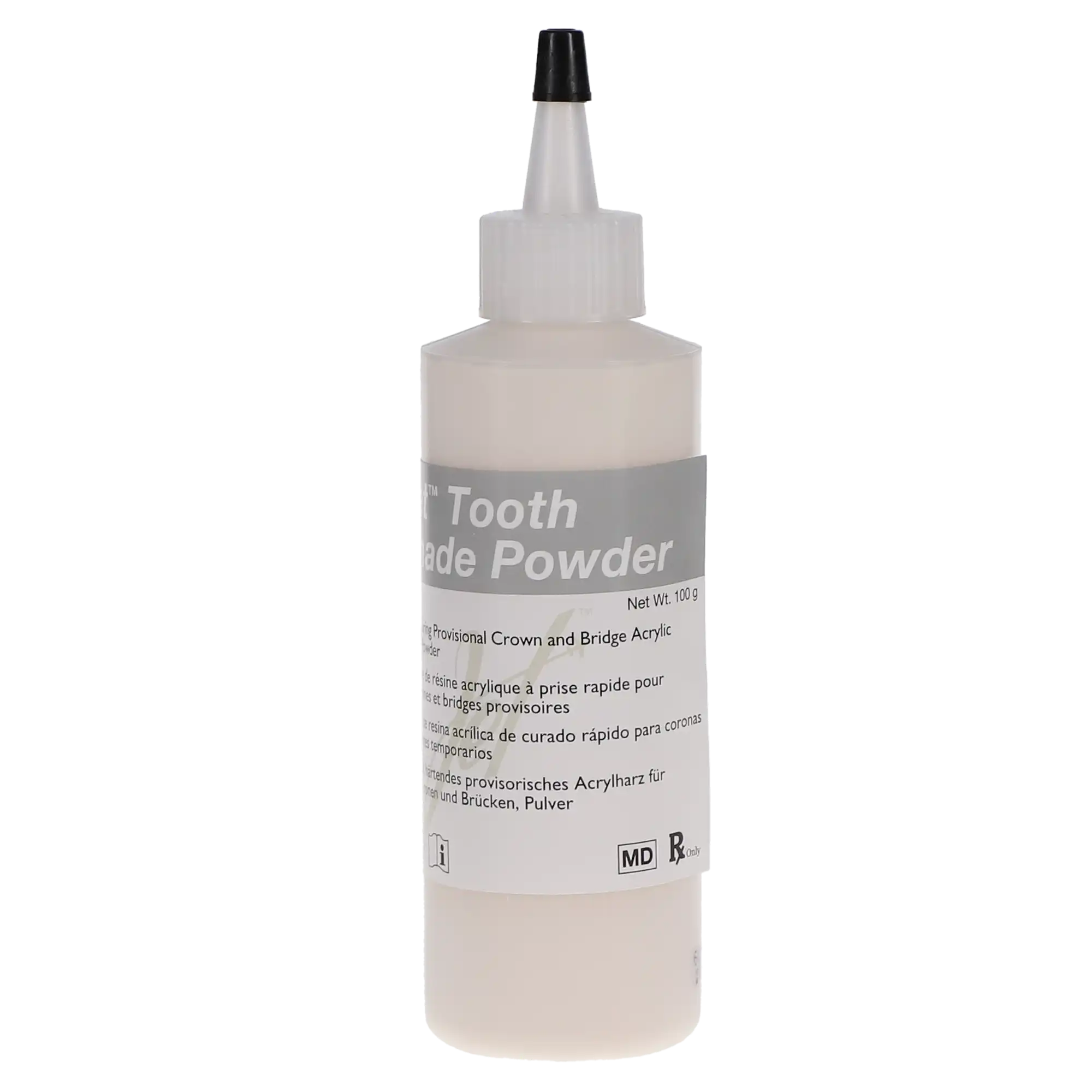 Jet Tooth Shade Temporary C&B Acrylic Resin Powder, #62/A2, 4 oz (100 g), Self-Cure, 1420-62