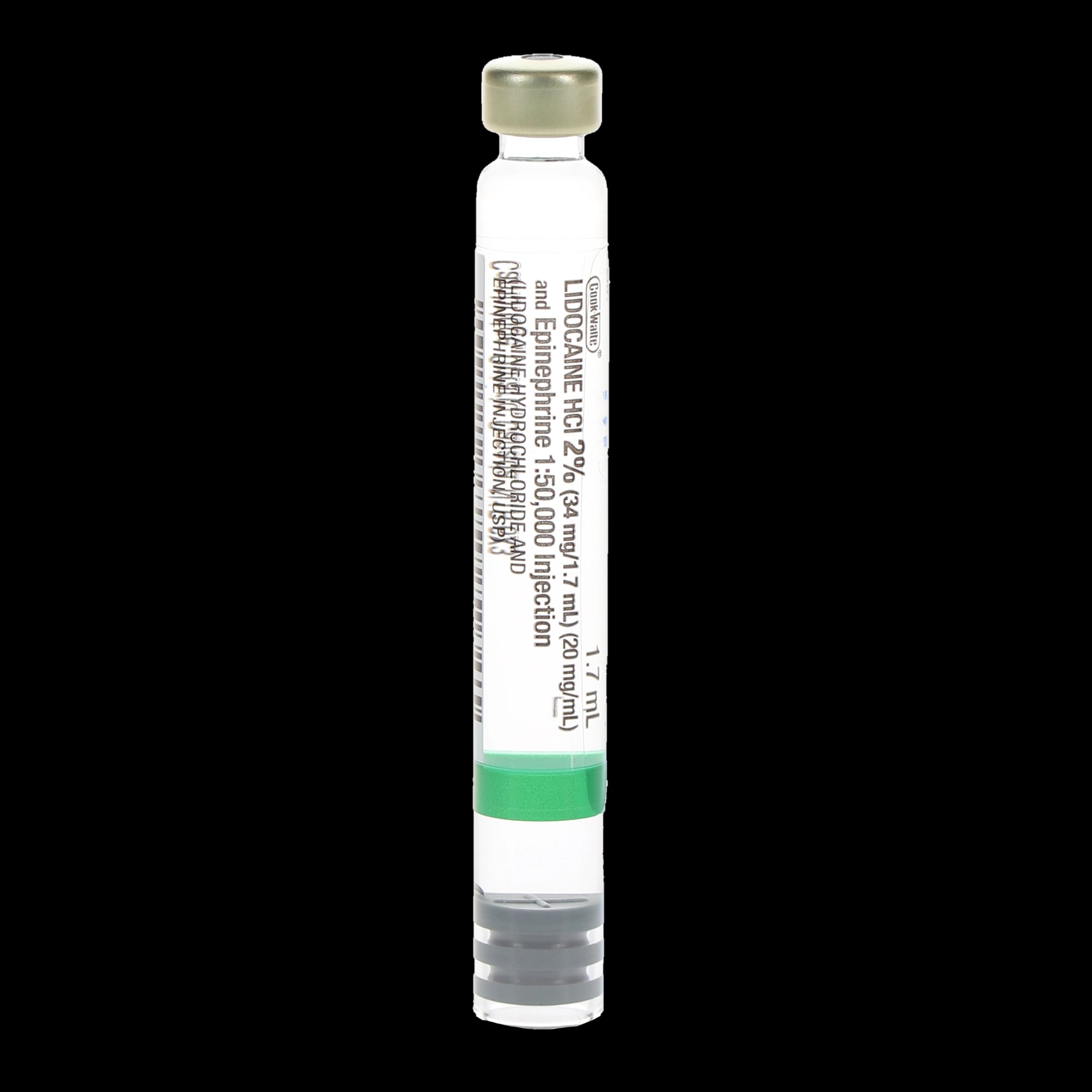 Cook-Waite Lidocaine HCl 2% with Epinephrine 1:50,000, 1.7 mL Cartridges, 50/Bx, SEP-99169