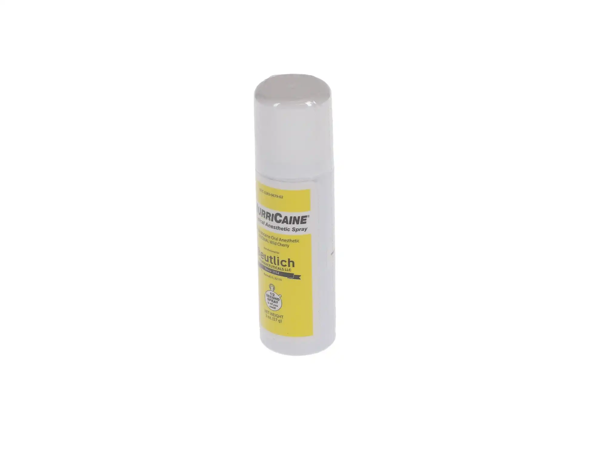 HurriCaine Topical Anesthetic Spray Kit, 20% Benzocaine, Wild Cherry, 2 oz Aerosol Can with 200 Disposable Extension Tubes, 1/Pk, 0283-0679-60