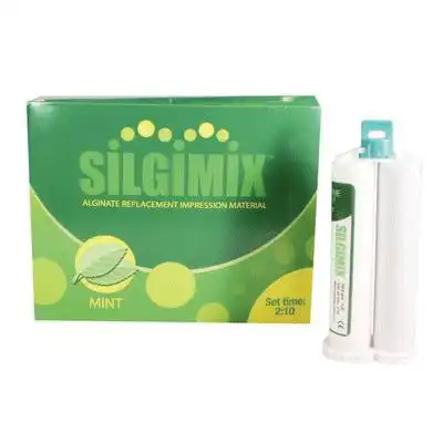 Silgimix Alginate Replacement VPS Impression Material, Bulk Pack, 4 x 380 mL Cartridges, Mint, Fast Set, 79015