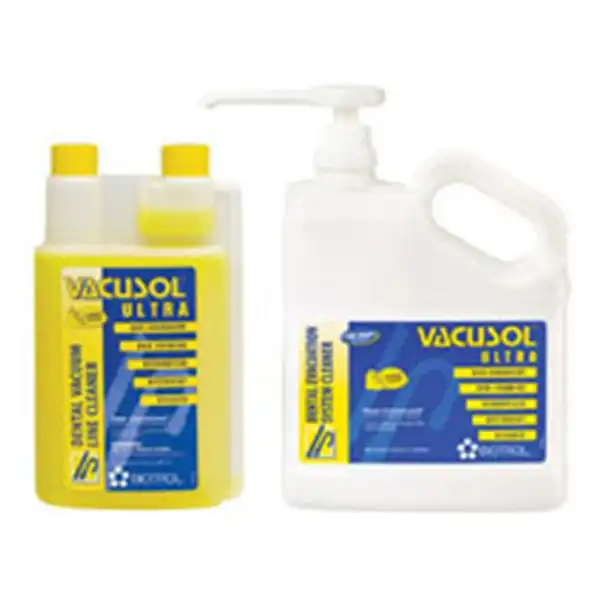 Vacusol Ultra Dental Vacuum Line Cleaner Solution, Lemon Scent, Starter Kit, 32 oz Bottle with EZ 1-2-3 Atomizer, 1/Pk, ED906