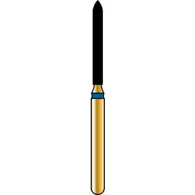 Alpen Multilayer Diamond Bur, FG #879, Beveled Cylinder End, 1.2 mm, Coarse Grit, Blue, 5/Pk, R879C012FG