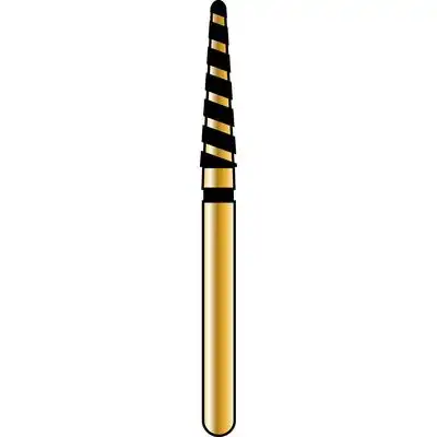 Alpen TurboCut Multi-Use Diamond Bur, FG #856T Round End Taper, 1.8mm, Super Coarse, 5/Pk, R856TC018FG