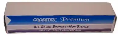 Crosstex All-Gauze Premium Non-Sterile Sponges, 2" x 2", 12-Ply, 8000/Case, ENC212