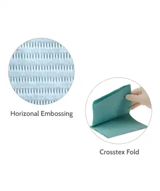 Crosstex Professional Regular 3-Ply Paper Patient Bibs, 13" x 19", Aqua, 500/Case, WTXAQ