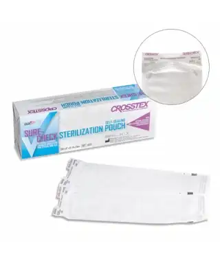 Crosstex Sure-Check Self-Sealing Sterilization Pouches, 5.25" x 15", 200/Box, SCL5152