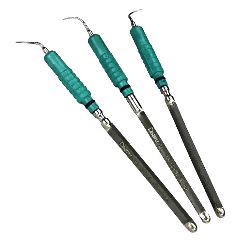 Cavitron FSI-SLI Focused Spray Slimline Ultrasonic Inserts, 25kHz, Assorted (10S Straight, 10L Left, 10R Right), Light Green Grip, 3/Pk, 80398