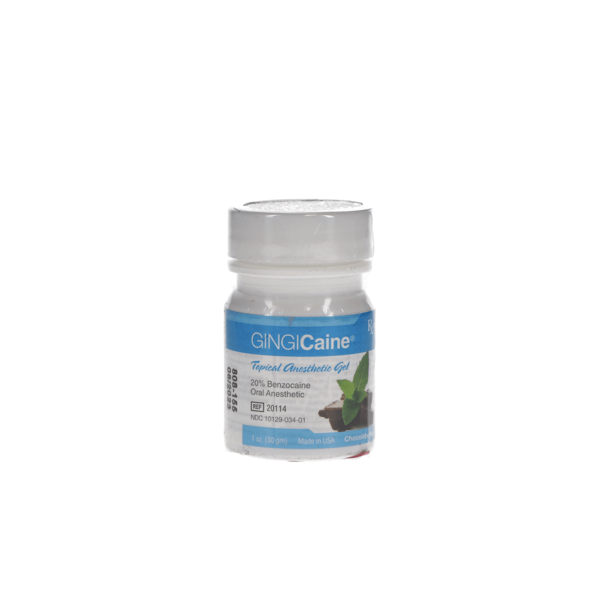 Gingicaine Topical Anesthetic Gel, 20% Benzocaine, Chocolate Mint, 1 oz Jar, 20114
