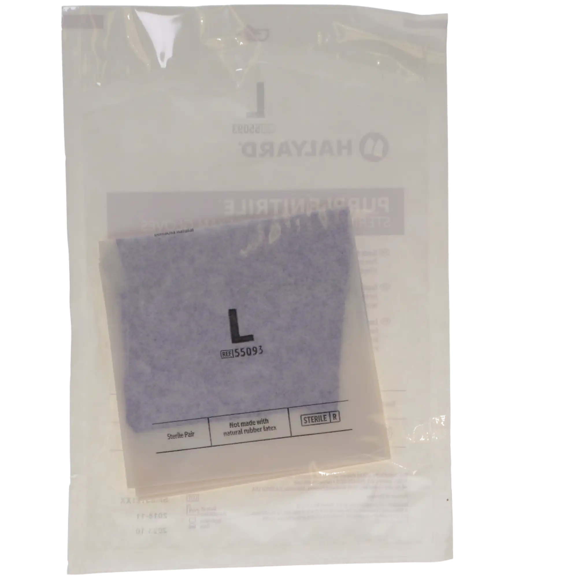 Halyard Purple Nitrile Sterile Exam Gloves, Powder-Free, Large, 50 Pairs/Box, 55093