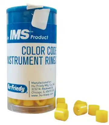 Hu-Friedy IMS Color Code Instrument Rings, Regular, Yellow, Silicone, 50/Pk, IMS-1285