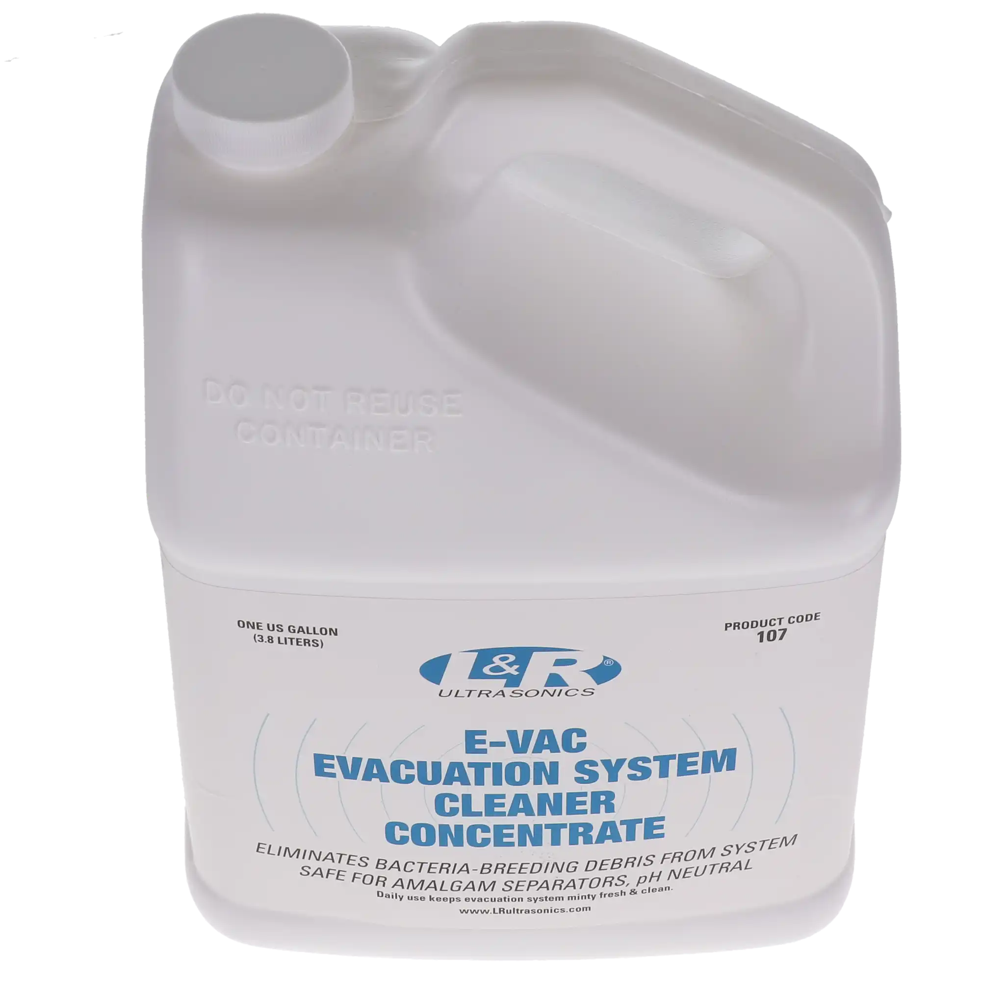 L&R E-VAC Evacuation System Cleaner Concentrate, Mint Scent, 1 Gallon Bottle, 107