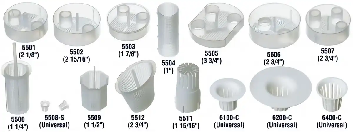 Dispos-A-Trap Disposable Vacuum Traps, Model 5503, 1-7/8" Diameter, 144/Pk, 5503